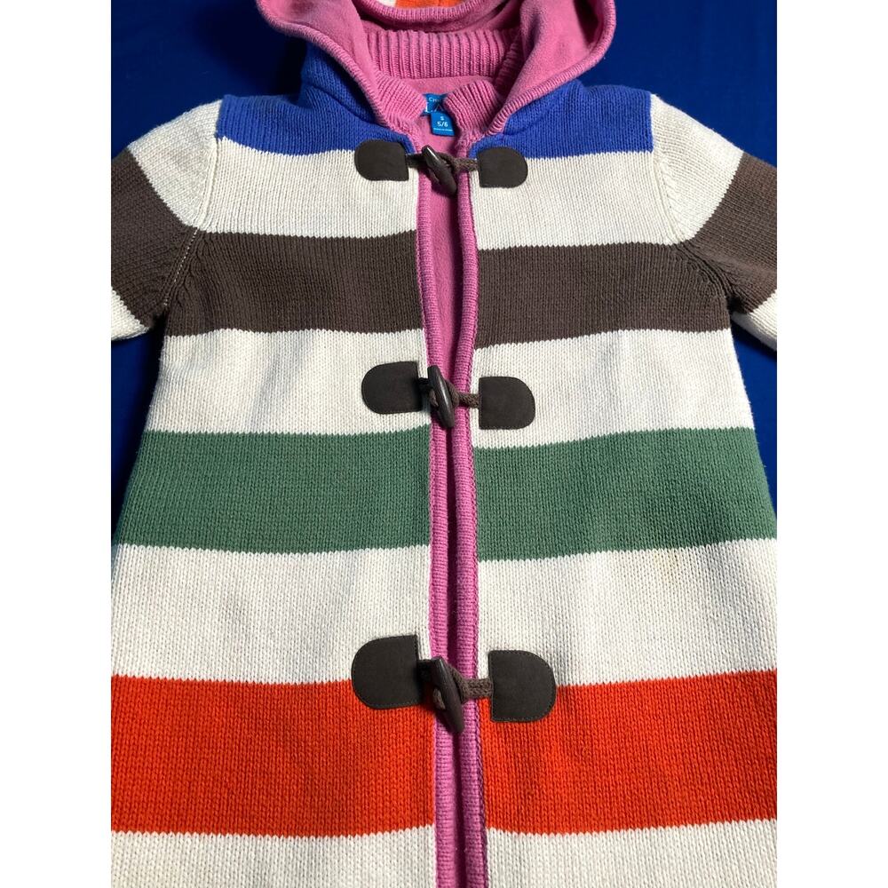The Childrens Place Multicolor Hooded Girls Duffle Cardigan Coat Outerwear S 5/6 - Picture 2 of 16
